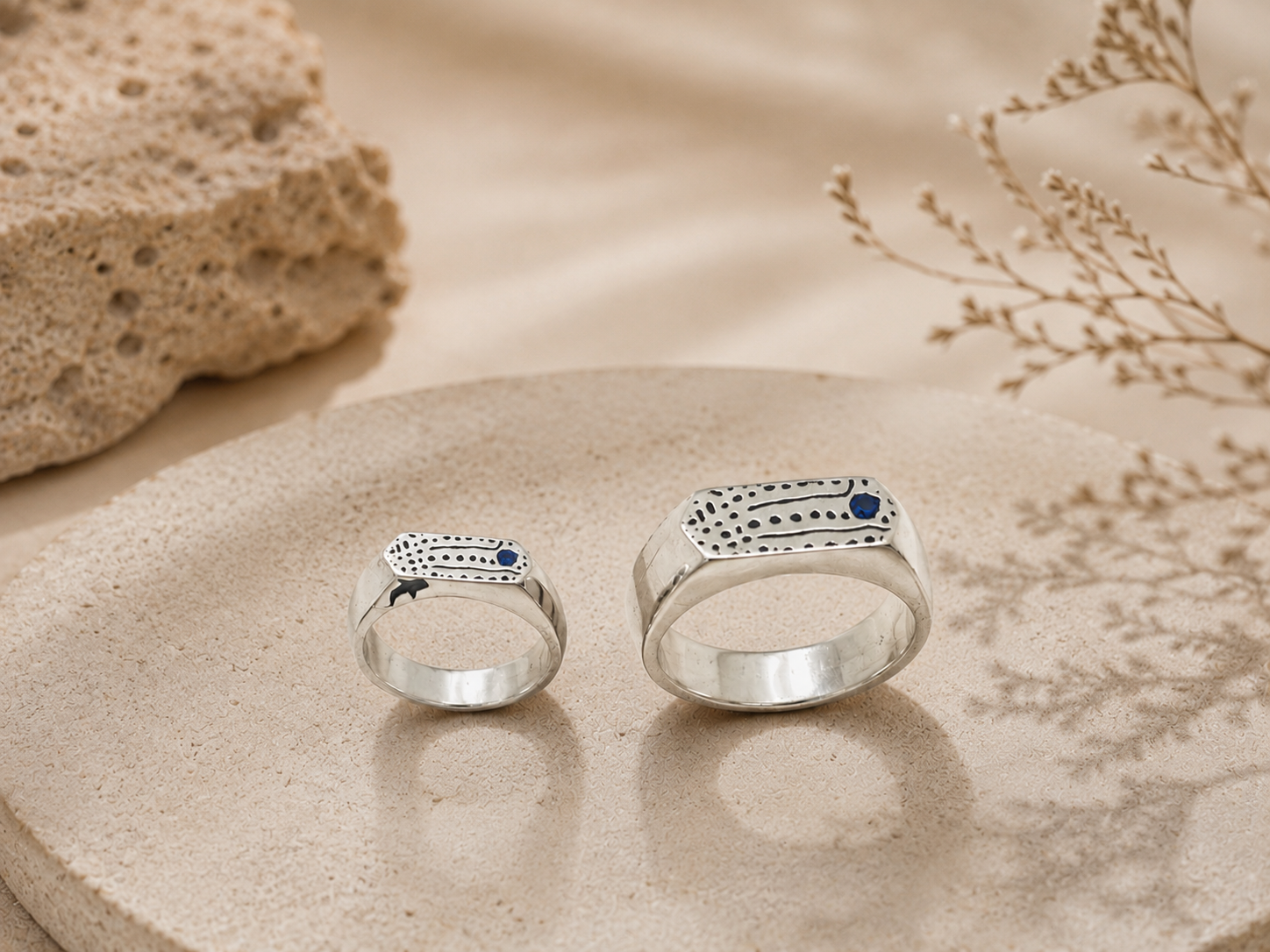 conjunto anillos tiburon